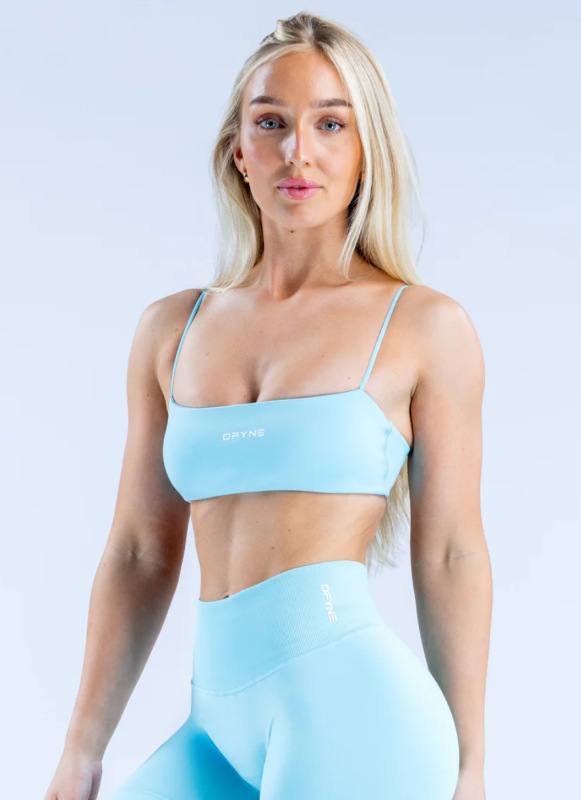 Df Defy Series Nude Sports Fitness Shock-Proof Spaghetti Strap Yoga Bra with Chest Pad