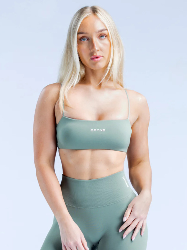 Df Defy Series Nude Sports Fitness Shock-Proof Spaghetti Strap Yoga Bra with Chest Pad