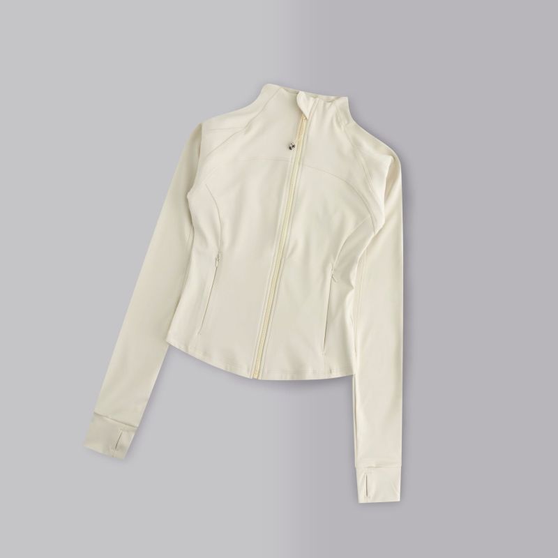 Women's quick-drying sports jacket, new summer style, white, slim fit, yoga top, running, cycling, tight-fitting long-sleeved fitness wear