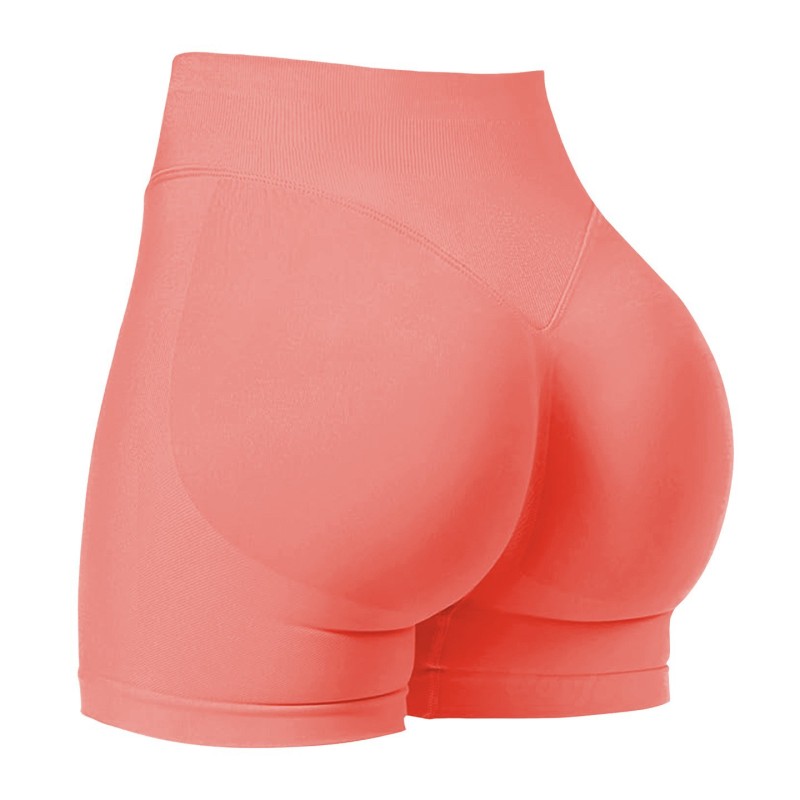 Seamless cross-border three-section waist ruching high-waisted peach-shaped buttocks tight-fitting and lifting sports running fitness quick-drying yoga shorts