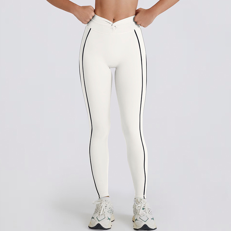 Women's cross-border peach-butt color-blocked tummy control tight yoga pants, suitable for running, sports, quick-drying fitness, five-point shorts