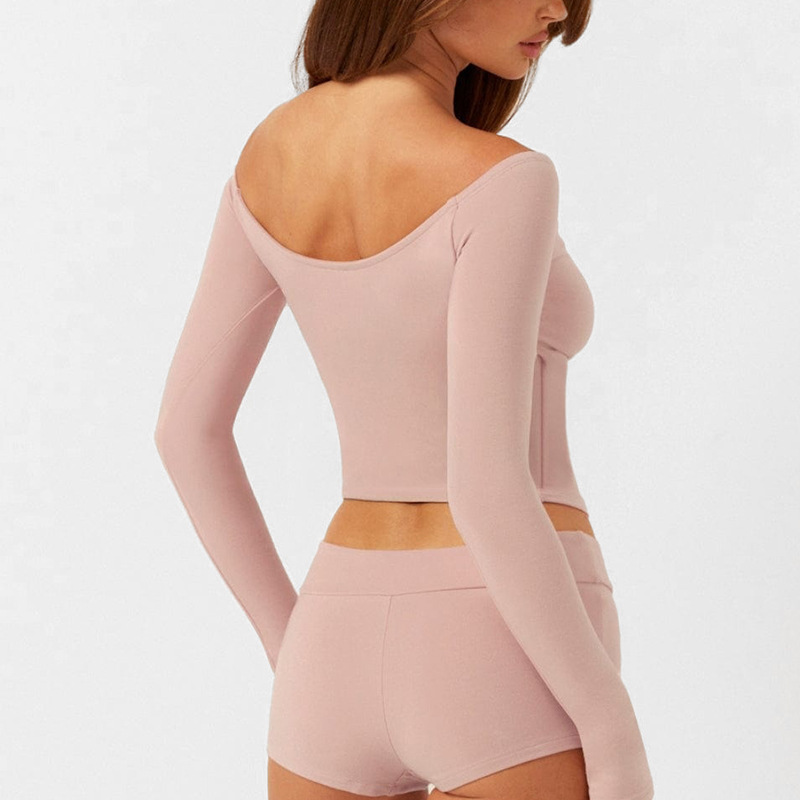 Cross-border European and American style long-sleeved yoga wear, outdoor sports top, fitness wear, women's autumn and winter quick-drying long-sleeved set