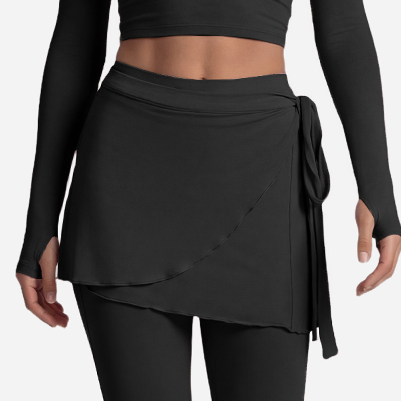 Cross-border long-sleeved yoga top with front cross-strap, ballet style, sports fitness long-sleeved set