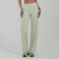 YY244 Cream Green Straight Leg Pants