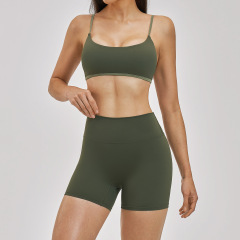 ZC-6116-2WX+9300DK fashionable backless thin strap casual sports running yoga set