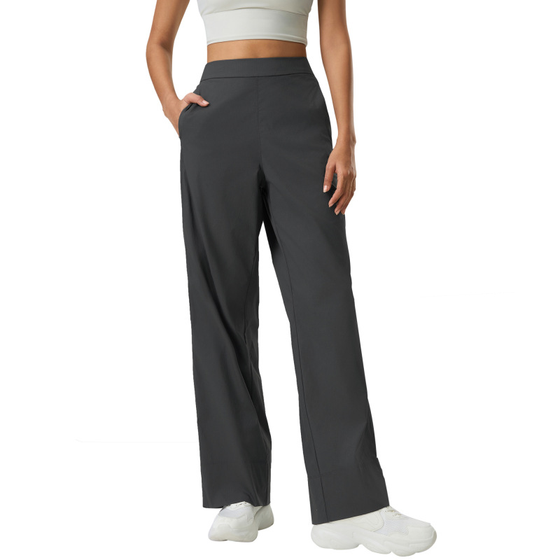 New quick-drying breathable casual pants for women, loose fit, versatile straight leg, hip-covering, slimming, running/sports pants D25077