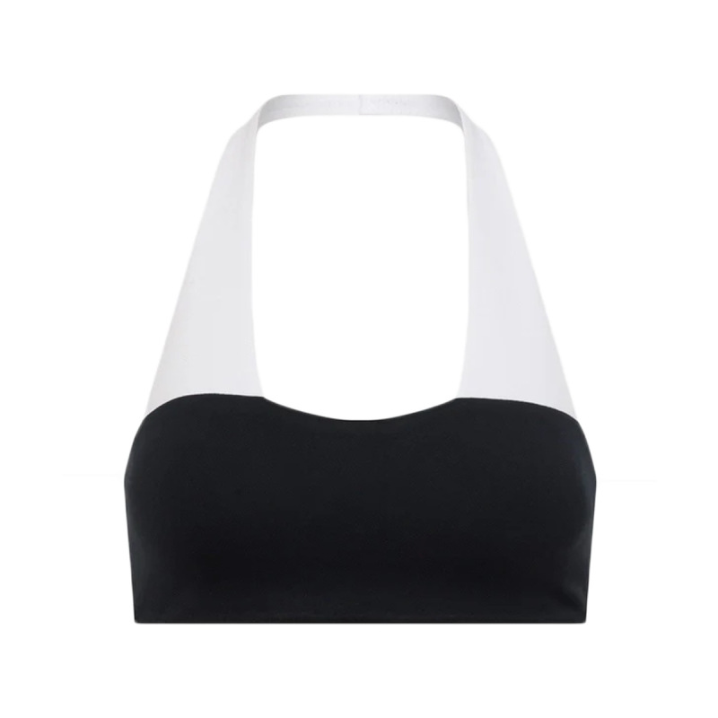 New cross-border style halter neck color-blocked yoga sports bra with padded bra for women, suitable for Pilates and can be worn as outerwear, sexy backless bra