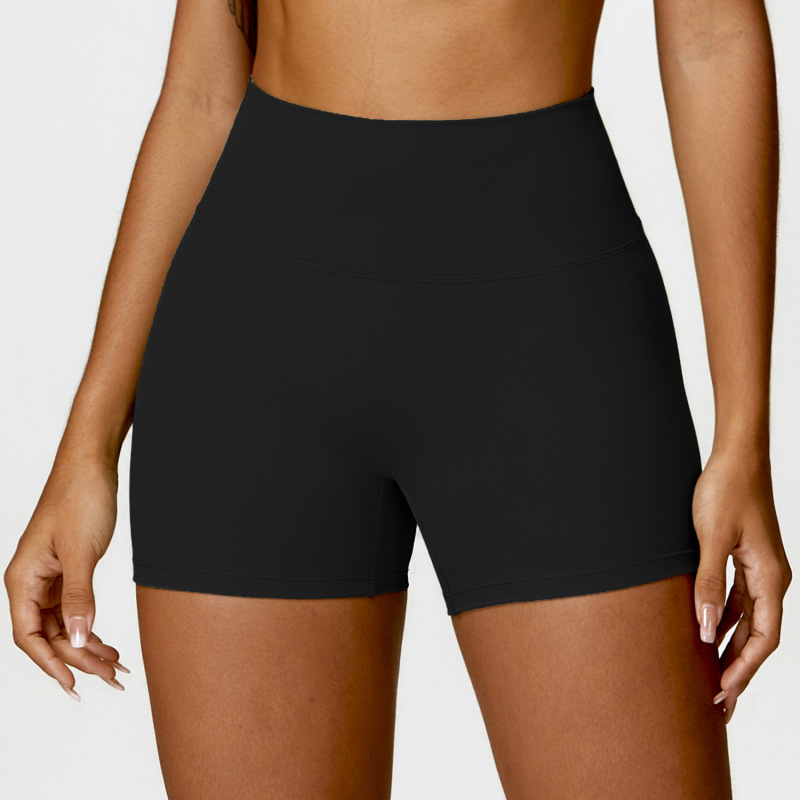 Zechuang brushed high-waisted yoga shorts, tummy control, peach shape, hip lift, running fitness shorts, tight-fitting sports shorts 8518