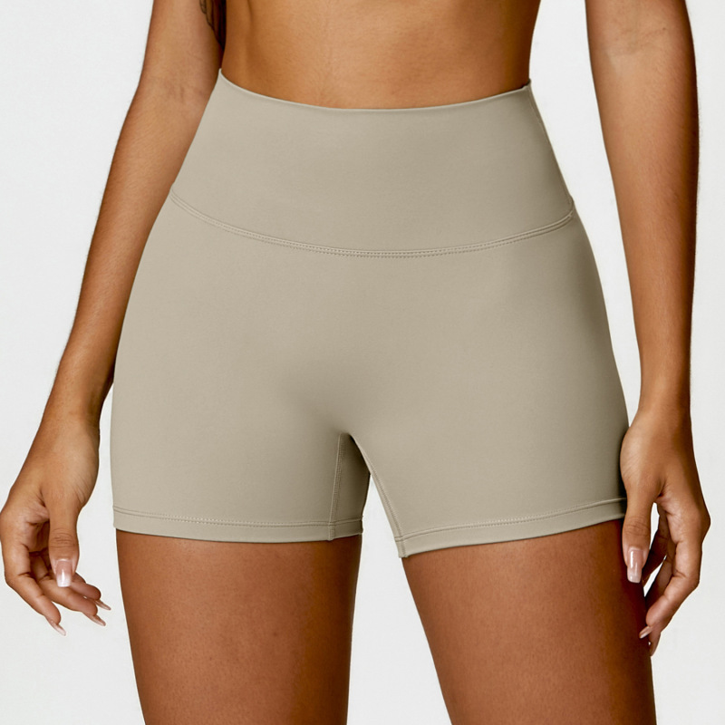 Zechuang brushed high-waisted yoga shorts, tummy control, peach shape, hip lift, running fitness shorts, tight-fitting sports shorts 8518