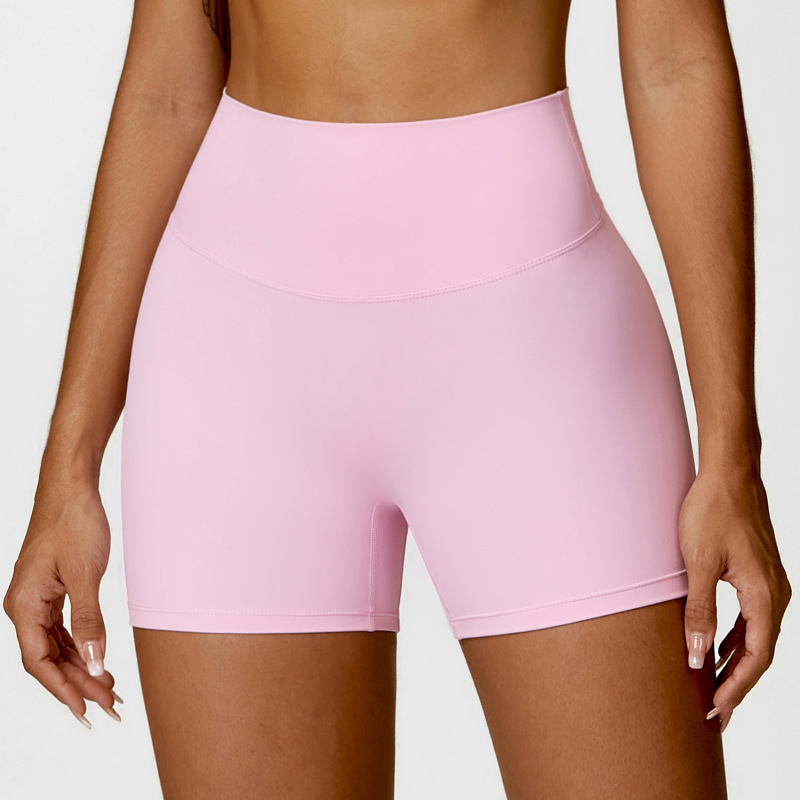 Zechuang brushed high-waisted yoga shorts, tummy control, peach shape, hip lift, running fitness shorts, tight-fitting sports shorts 8518
