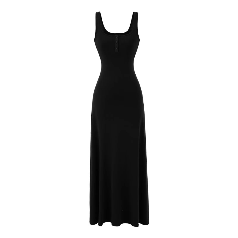 Gentle Style U-Neck Vest Dress + Round Neck Single-Breasted Long-Sleeved Cardigan Top Pure Desire Two-Piece Set