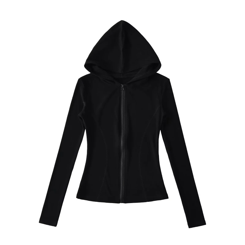 Korean Pink Sports Suit for Women in Autum, Waist-Cinching Hooded Fleece Jacket + Yoga Micro-Flared Pants for Women