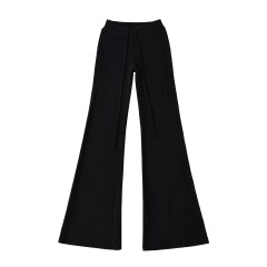 Black micro flared pants