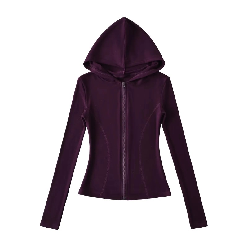 Korean Pink Sports Suit for Women in Autum, Waist-Cinching Hooded Fleece Jacket + Yoga Micro-Flared Pants for Women