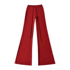 Burgundy micro flared pants