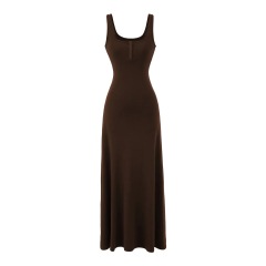 Cocoa brown vest long skirt