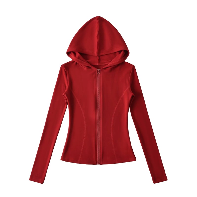 Korean Pink Sports Suit for Women in Autum, Waist-Cinching Hooded Fleece Jacket + Yoga Micro-Flared Pants for Women