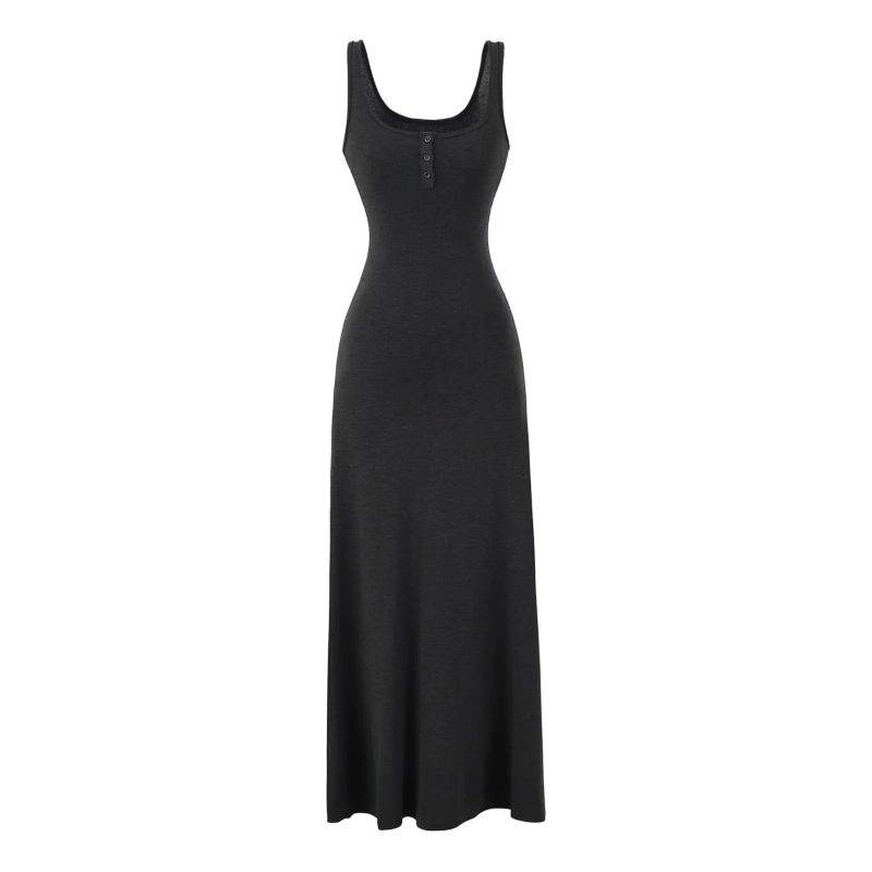 Gentle Style U-Neck Vest Dress + Round Neck Single-Breasted Long-Sleeved Cardigan Top Pure Desire Two-Piece Set