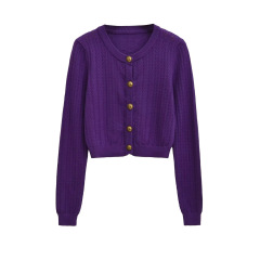 Purple knitted cardigan t310