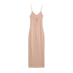 Pink suspender long skirt q149