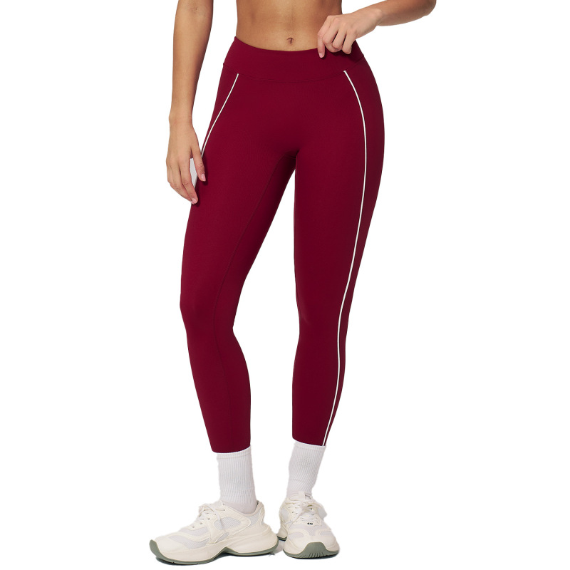 Zechuang Color Block Nude Yoga Pants Casual Tight-fitting Hip-shaping Sports Pants Outdoor Running Sports Pants 2501