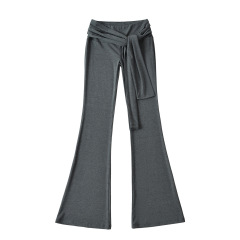 Dark gray micro-flared pants