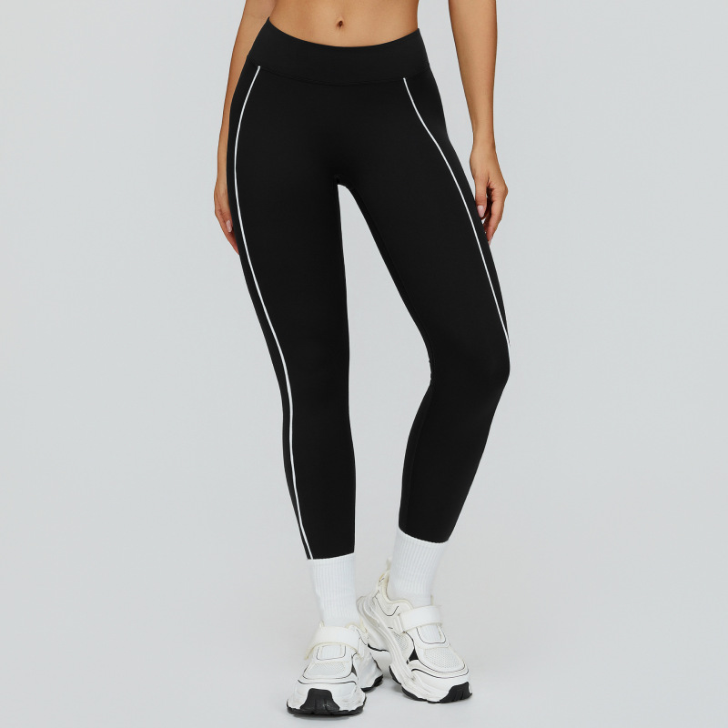 Zechuang Color Block Nude Yoga Pants Casual Tight-fitting Hip-shaping Sports Pants Outdoor Running Sports Pants 2501