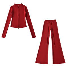 Burgundy suit
