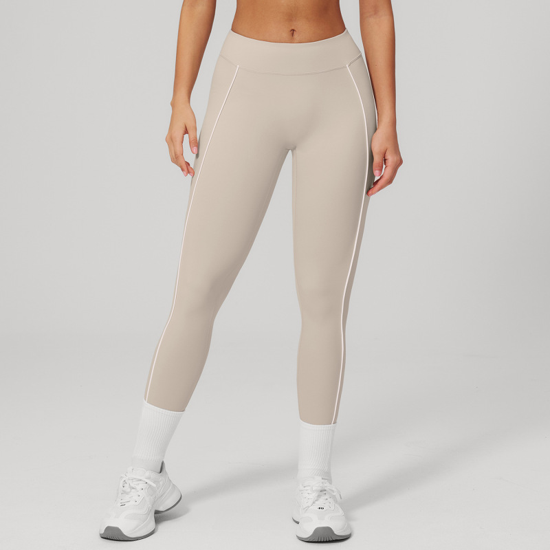 Zechuang Color Block Nude Yoga Pants Casual Tight-fitting Hip-shaping Sports Pants Outdoor Running Sports Pants 2501