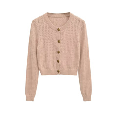Pink knitted cardigan t310