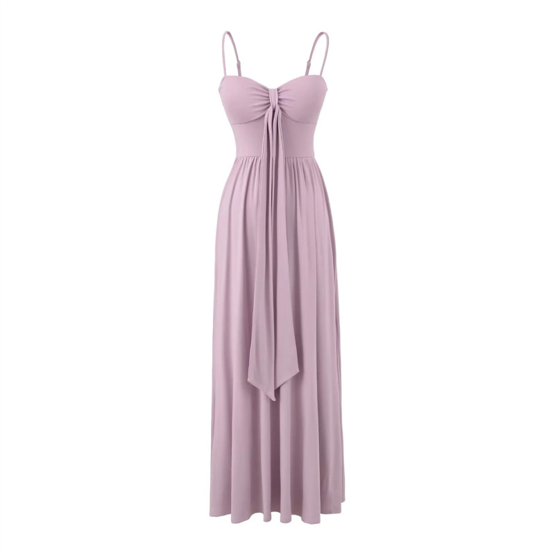 French-Style Elegant Ribbon Strapless Bandeau Dress with a Waist-Cinching Unique Design Paired with a Round-Neck Long-Sleeve Cardigan Set