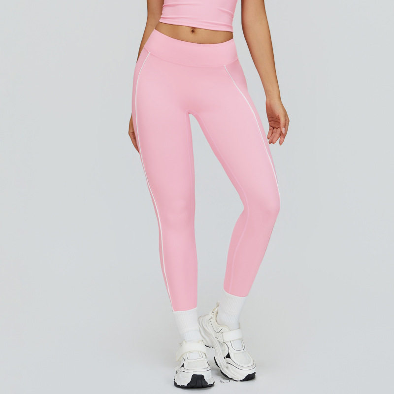Zechuang Color Block Nude Yoga Pants Casual Tight-fitting Hip-shaping Sports Pants Outdoor Running Sports Pants 2501