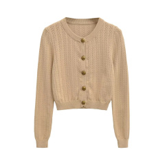 Khaki knitted cardigan t310