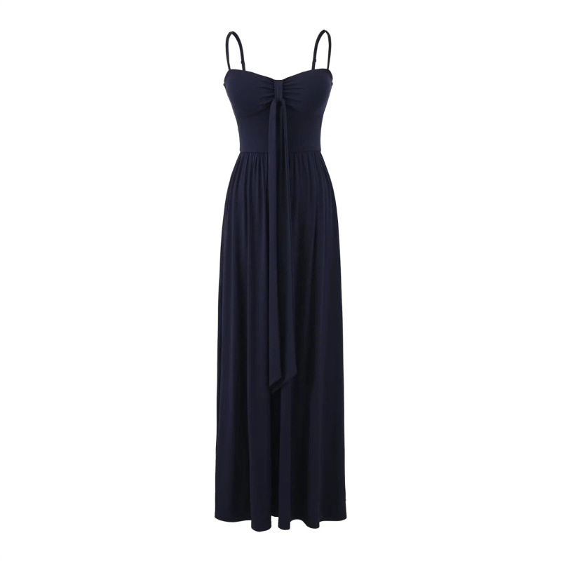 French-Style Elegant Ribbon Strapless Bandeau Dress with a Waist-Cinching Unique Design Paired with a Round-Neck Long-Sleeve Cardigan Set