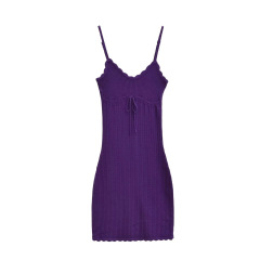 Purple suspender skirt q142