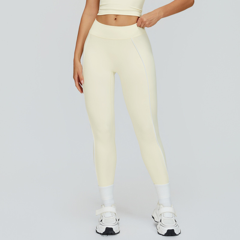 Zechuang Color Block Nude Yoga Pants Casual Tight-fitting Hip-shaping Sports Pants Outdoor Running Sports Pants 2501