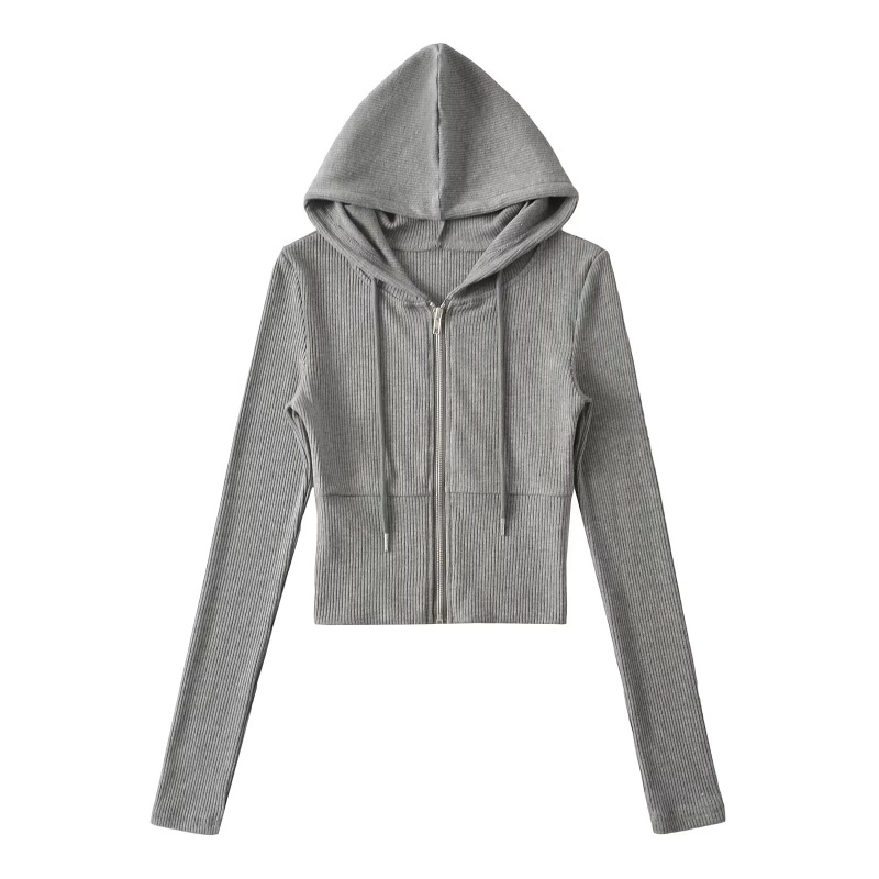 Sports Style Casual Hooded Zipper Waist Sweatshirt Jacket Slimming Cuffed Waist Micro-Flared Trousers Hot Girl Two-Piece Set