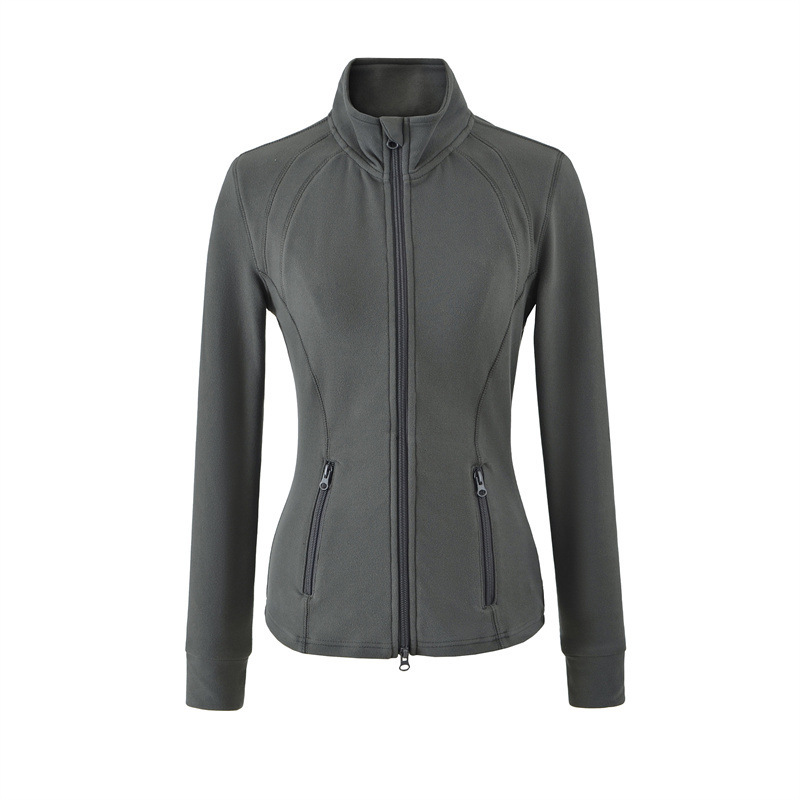 Relaxed-fit sportswear set, stand-up collar, slim-fit long-sleeved zip-up sweatshirt, drawstring flared sweatpants, women's trousers.