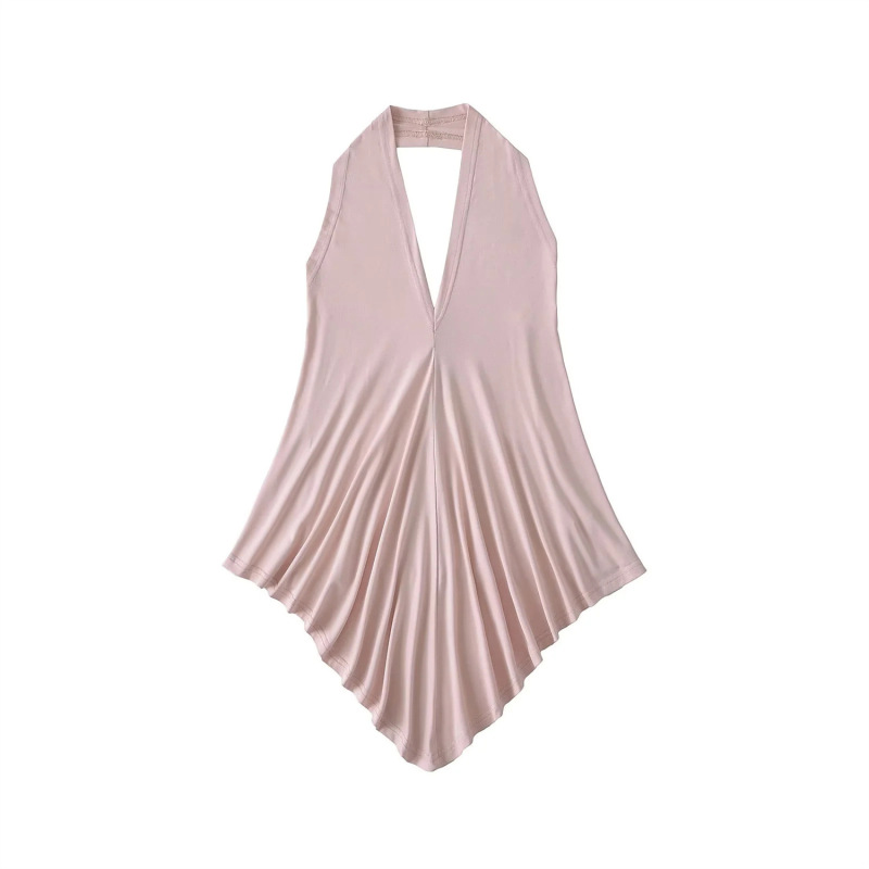 Pure Desire, Lazy Feeling, Asymmetrical Outer Wear, Sun Protection Cardigan Top, Halter Neck V Neck Sexy Vest Two-Piece Set