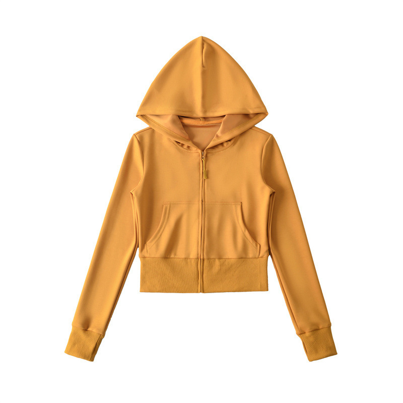 Korean style women's tracksuit, versatile, relaxed fit, faux cropped hooded sweatshirt cardigan, casual slim waist straight leg pants.
