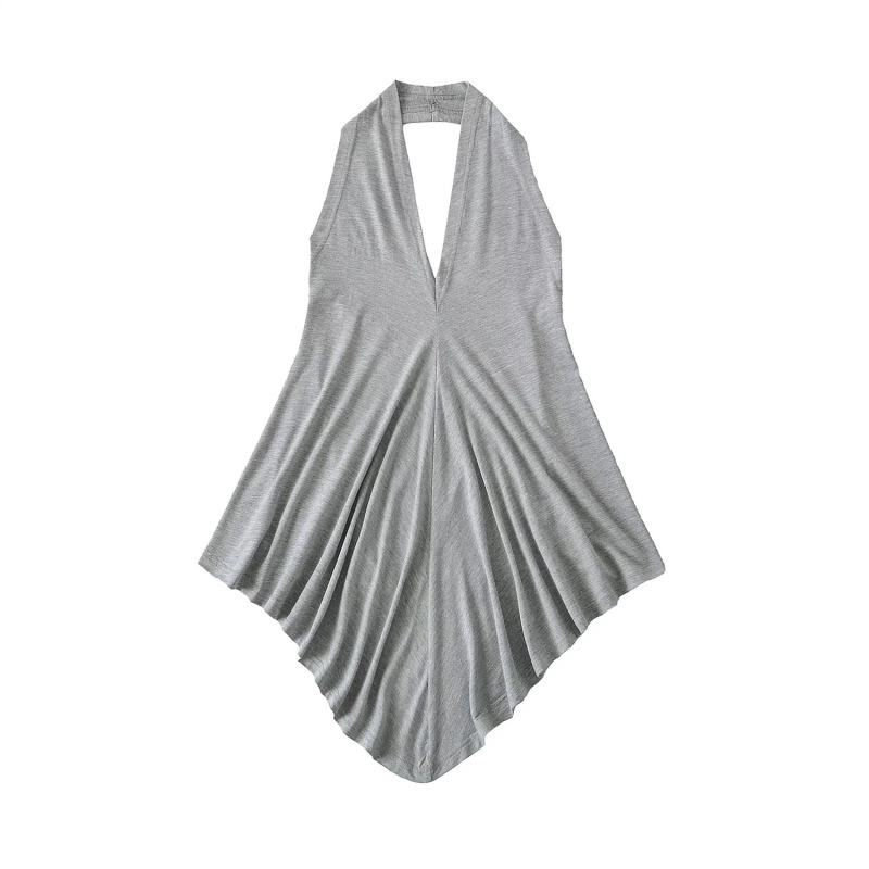 Pure Desire, Lazy Feeling, Asymmetrical Outer Wear, Sun Protection Cardigan Top, Halter Neck V Neck Sexy Vest Two-Piece Set
