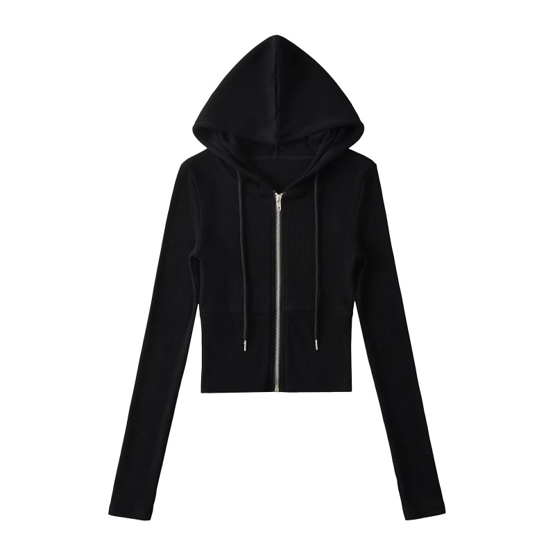 Sports Style Casual Hooded Zipper Waist Sweatshirt Jacket Slimming Cuffed Waist Micro-Flared Trousers Hot Girl Two-Piece Set