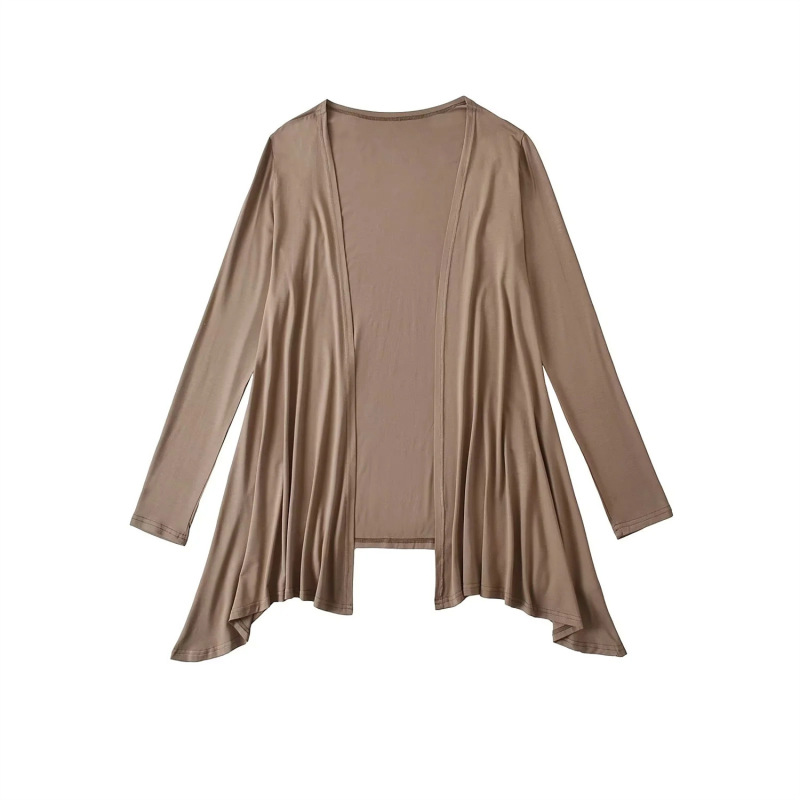 Pure Desire, Lazy Feeling, Asymmetrical Outer Wear, Sun Protection Cardigan Top, Halter Neck V Neck Sexy Vest Two-Piece Set