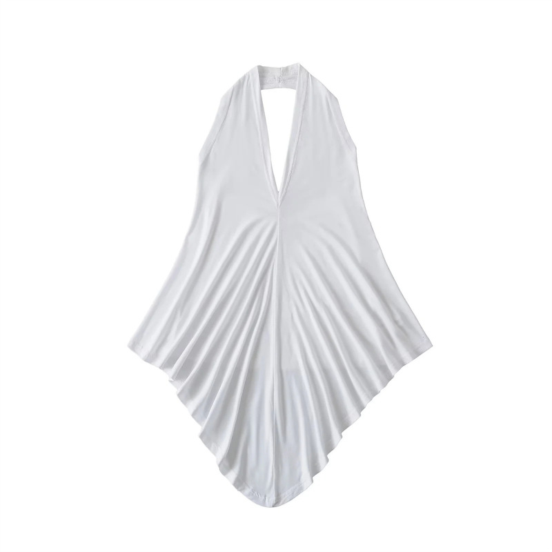 Pure Desire, Lazy Feeling, Asymmetrical Outer Wear, Sun Protection Cardigan Top, Halter Neck V Neck Sexy Vest Two-Piece Set