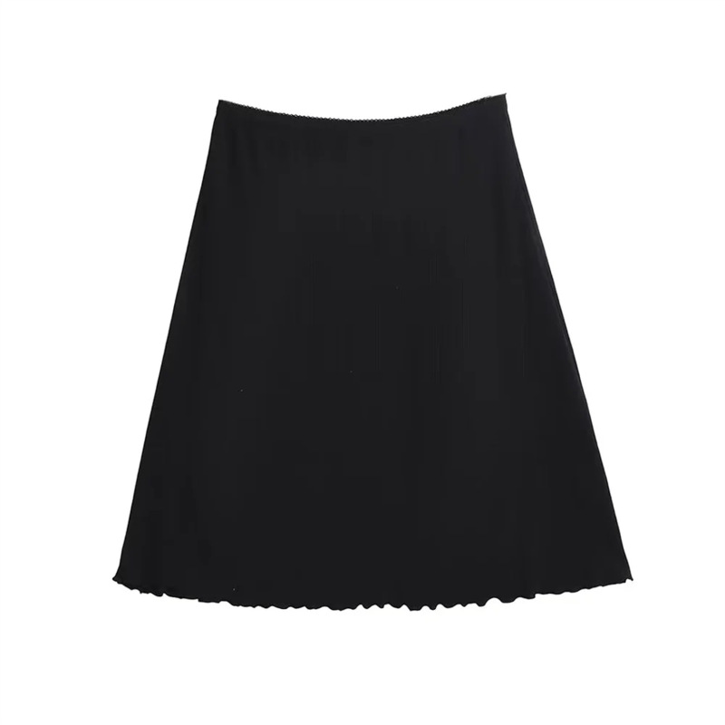 Vintage Casual Half Skirt with a Round Neck, Single-Breasted Long-Sleeve Cardigan, Rolled Hem, and Hot Pants for Petite Figures