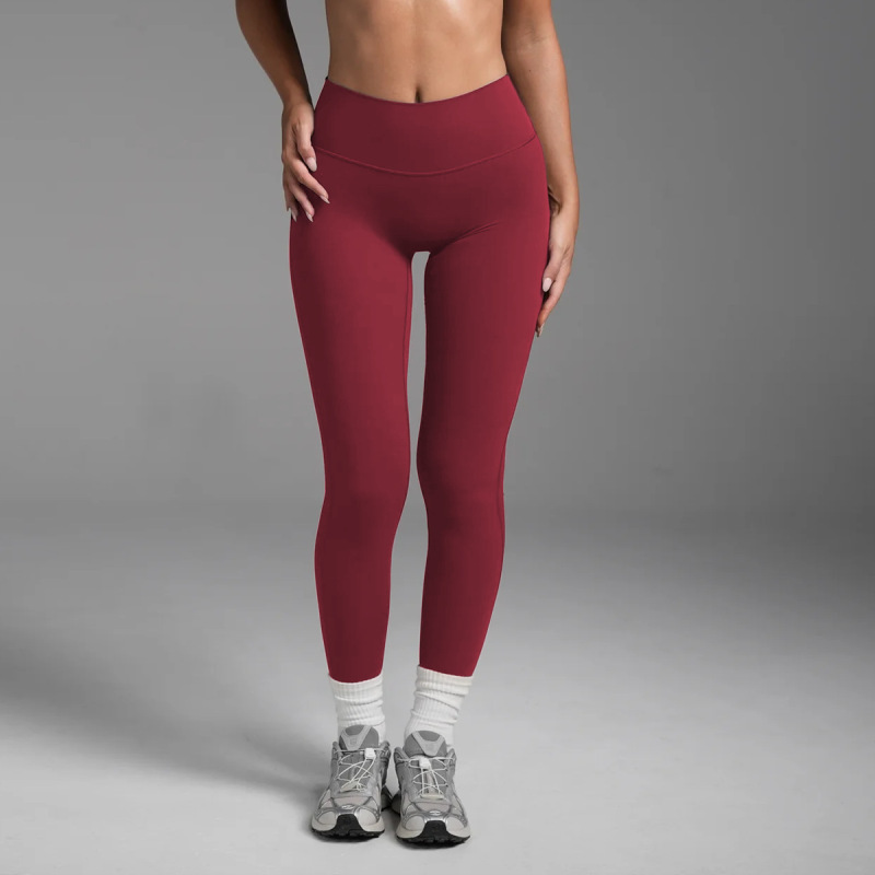 Women's cross-border European and American style yoga pants/sports pants, brushed, hip-lifting, tummy-flattening, fitness running, quick-drying, Pilates tights