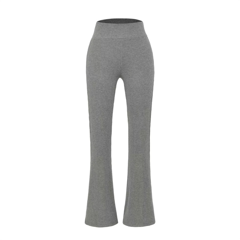 Gray Sports Suit Zipper Hooded Waist Sweatshirt Jacket + Casual American Tight Slimming Look Micro-Flared Pants