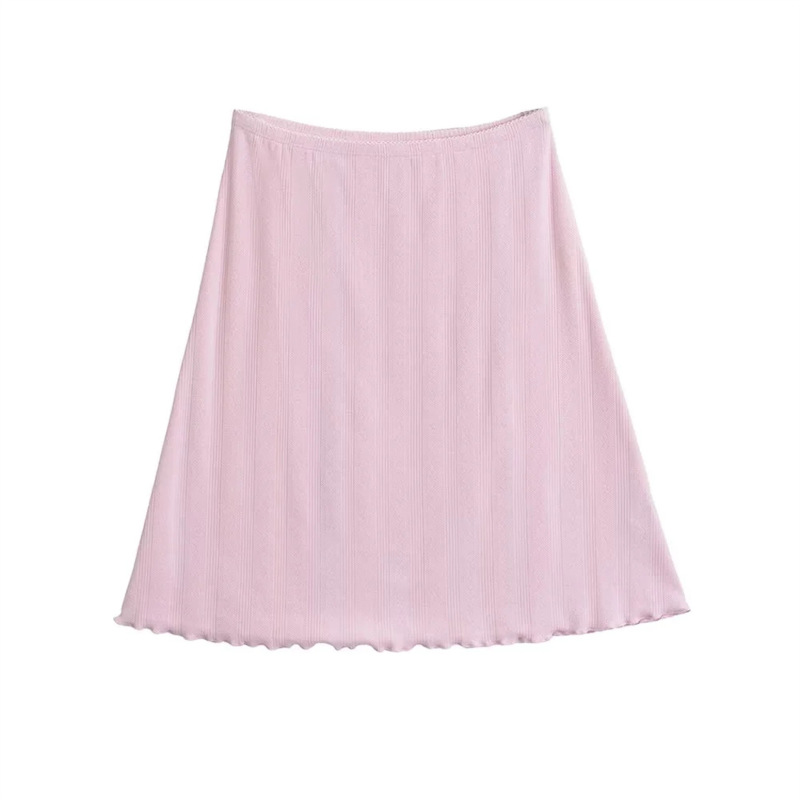 Vintage Casual Half Skirt with a Round Neck, Single-Breasted Long-Sleeve Cardigan, Rolled Hem, and Hot Pants for Petite Figures