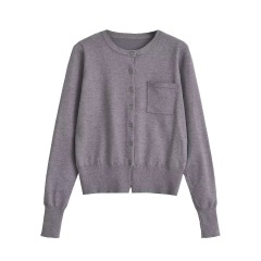 Gray knitted cardigan
