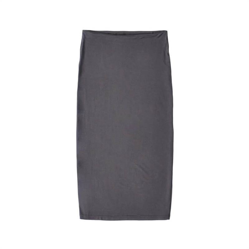 Hot girl tight double-layer elastic bustier top women's retro style slim hip body slit skirt two-piece set